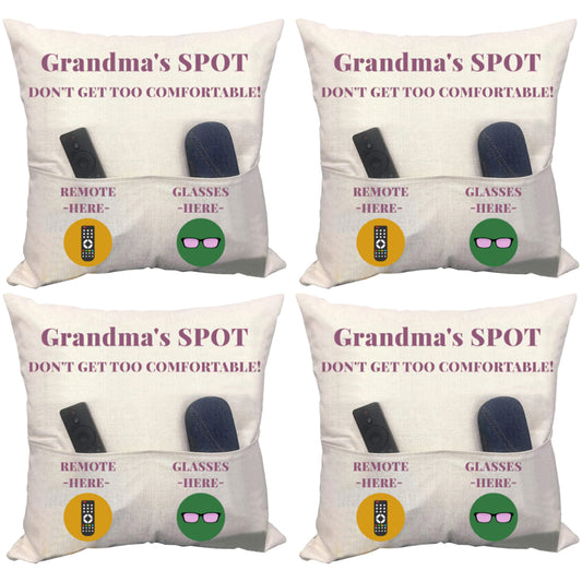 4Pcs Pillowcase with 2-Pocket for Sofa Home Decoration