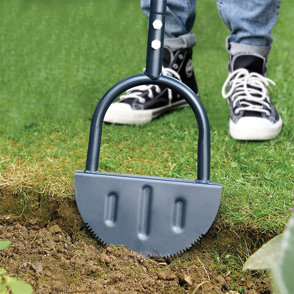 Half Moon Saw-Tooth Edger Lawn Tool with T-Grip for Sidewalk and Grass Maintenance