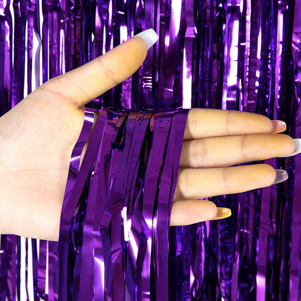 2Pcs 2m Metallic PET Foil Fringe Door Curtains for Party Backdrops