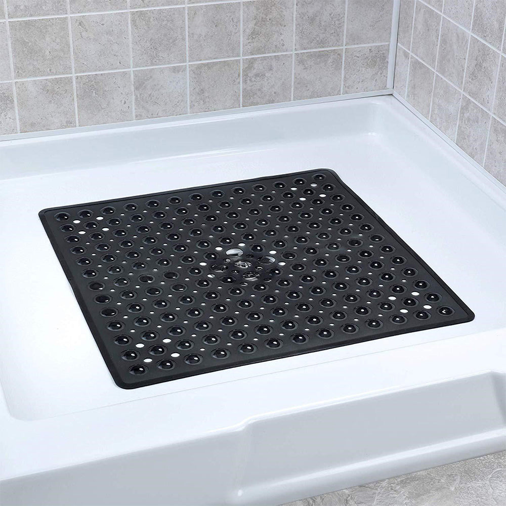 Large Non Slip Shower Mat with Drain Holes Square Shower Mat