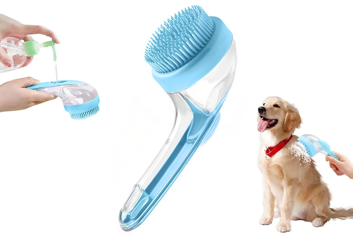 2 In 1 Dog Bath Brush With Built In Shampoo Dispenser Dog Shampoo Brush Bubble Maker