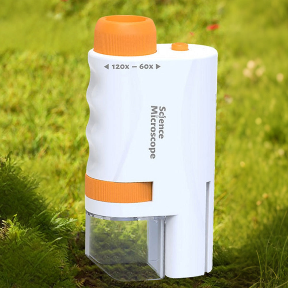 60X - 120X Portable Handheld Microscope Mini STEM Science Toy with LED Light