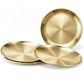 4Pcs Stainless Steel Pet Bowls Durable Shallow Pet Feeding Dishes for Cats Dogs-Gold