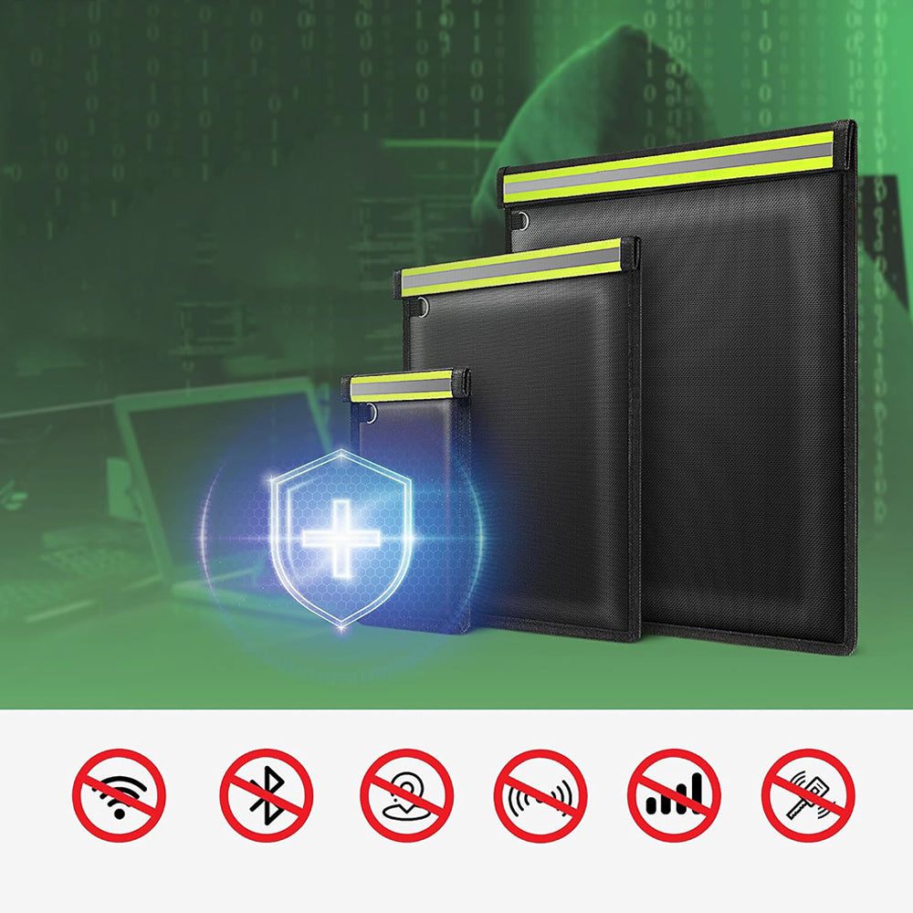 3Pcs Anti-Tracking Faraday Bags with Reflective Strips