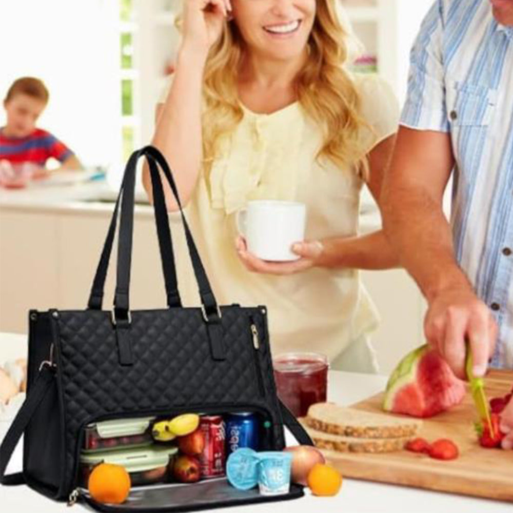 2-in-1 Tote Travel Bag and Wallet with Insulated Lunch Compartment