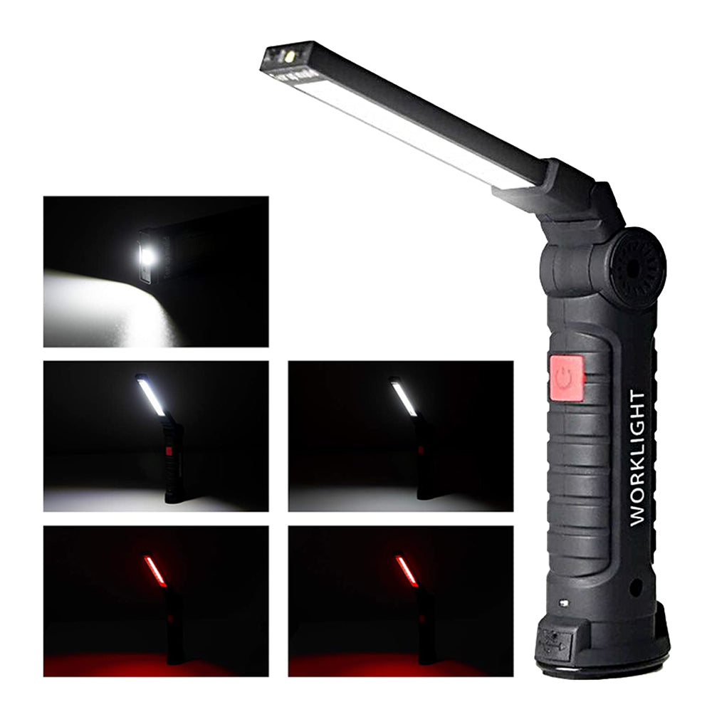 2Pcs LED Rechargeable Work Light with Adhesive Base and 360 Degree Rotation