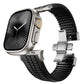 Men's Rubber Watch Band Compatible with Apple Watch Folding Buckle 42 44 45 46 49mm