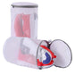 2Pcs Cylinder Honeycomb Mesh Shoe Washing Machine Bag with Zipper for Sneakers