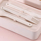 Bento Box 2 Layer Stackable Leak-Proof Japanese Lunch Box with Spoon Fork