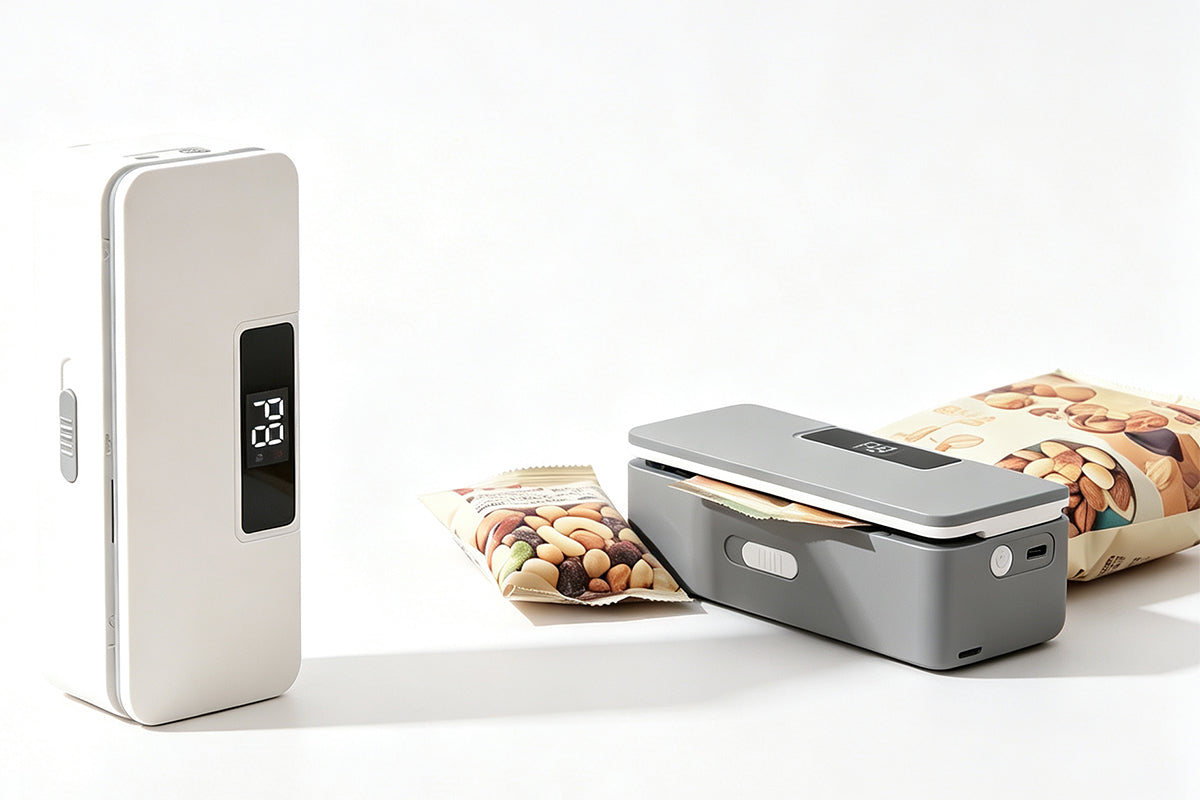 USB Bag Sealer Digital Display Magnetic Food Sealing Machine Plastic Bag Resealer for Snack Storage
