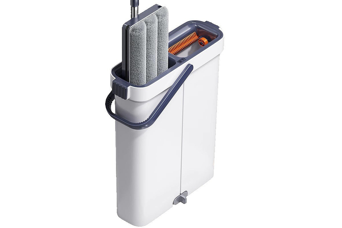 Flat Mop and Bucket Set with 2 Reusable Mop Pads
