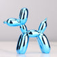 Electroplated Silver Resin Balloon Dog Statues Cute Home Decor Ornaments