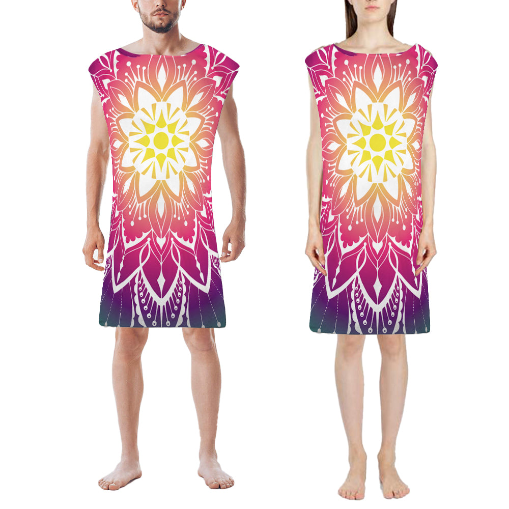 74*110cm Hooded Poncho Bathrobe Mandala Changing Robe Towel Beach Bath Quick Dry