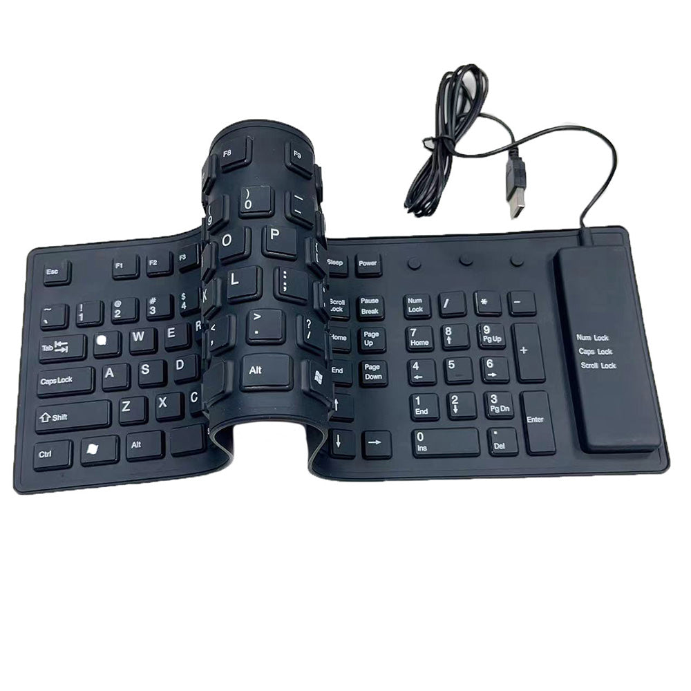 Waterproof Silicone Foldable Flexible Full Size USB Keyboard