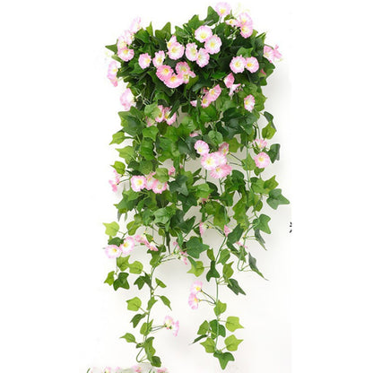 Artificial Morning Glory Vine Hanging Plant for Wall Decor