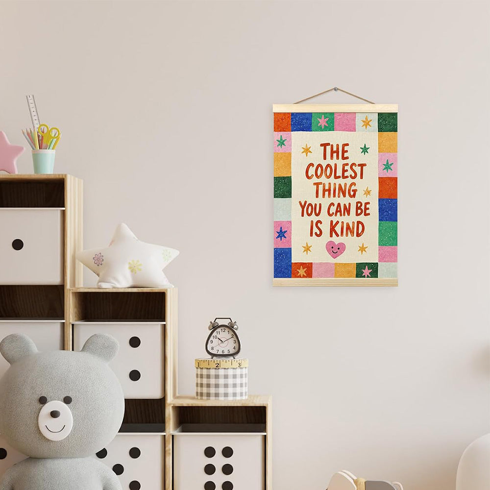 Colorful Inspirational Words Art Prints with Hanging Cord for Home Office Classroom