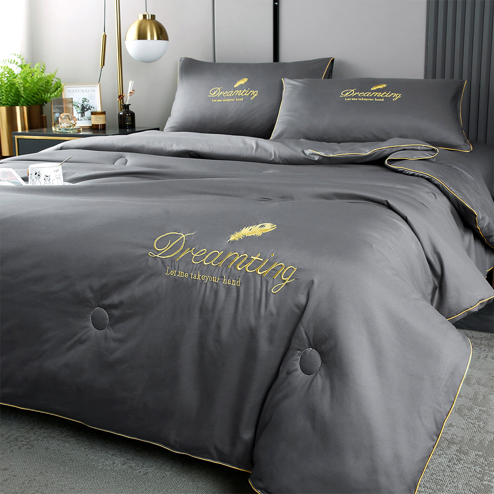 Summer Cool Feeling Quilt Bed Sheets and Pillowcases Set