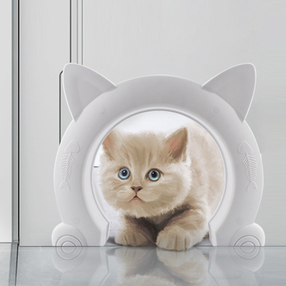 2XWhite Cat Ear Pet Door Frame for Interior Door