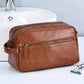 PU Toiletry Bag for Men Large Travel Wash Bag Shaving Water-Resistant