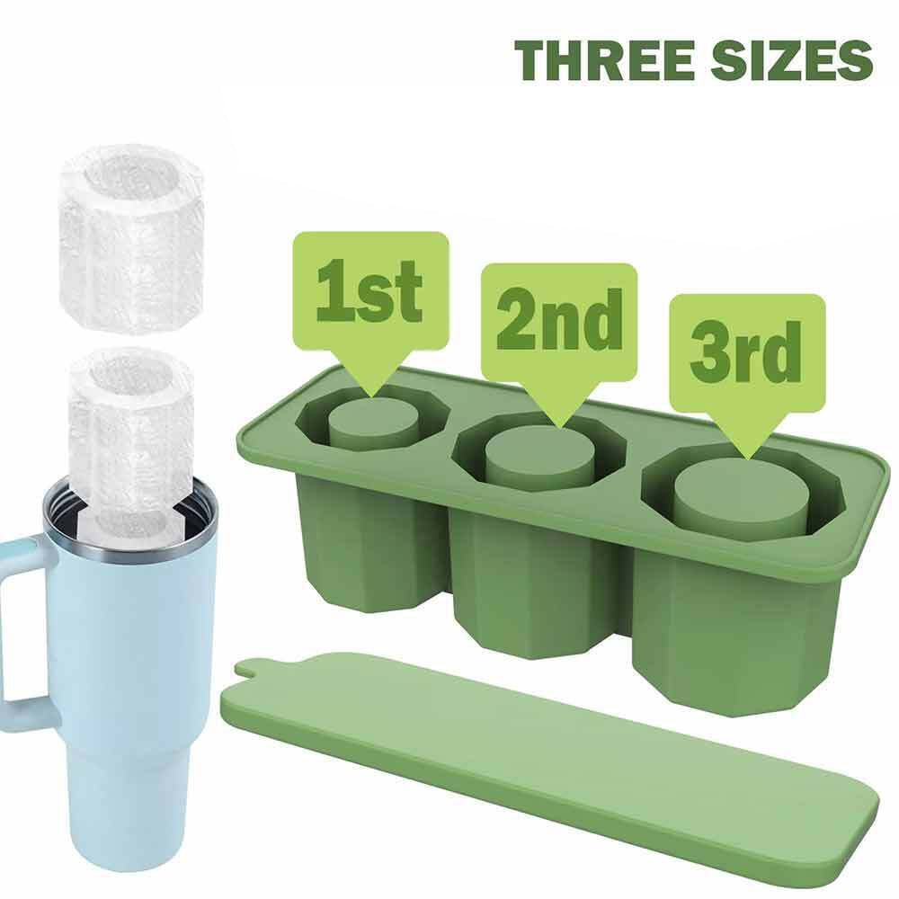 Ice Cube Tray for Stanley 30-40 Oz Tumbler Cup Silicone Ice Mold Maker with Lid