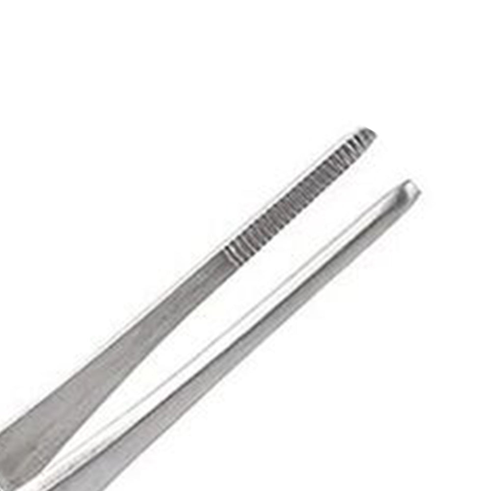2Pcs Silver Stainless Steel Long Food Tong Straight Tweezers Kitchen Tool