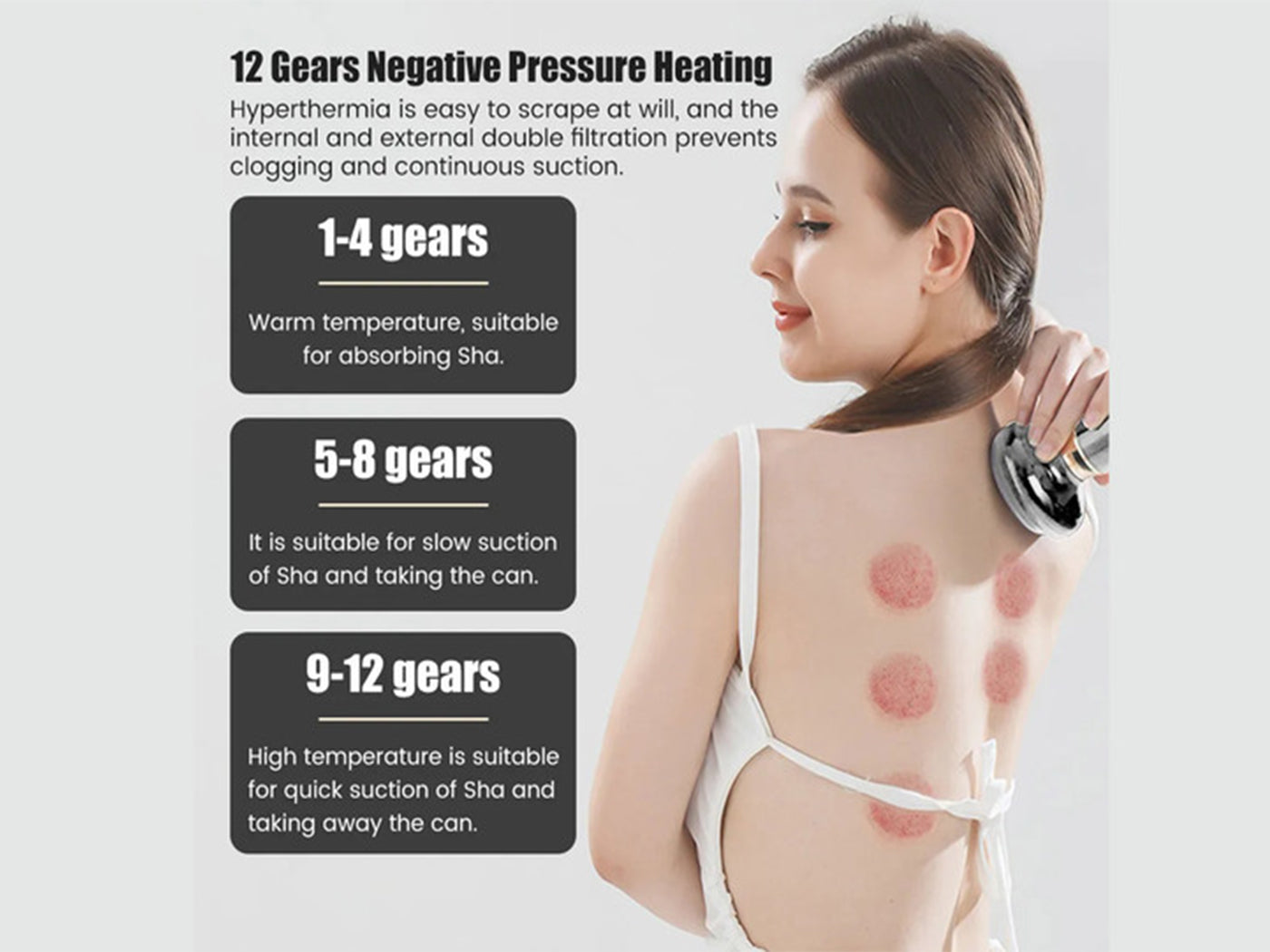 6/12 Levels Infrared Heat Gua Sha Massage 3 in 1 Smart Cupping Set