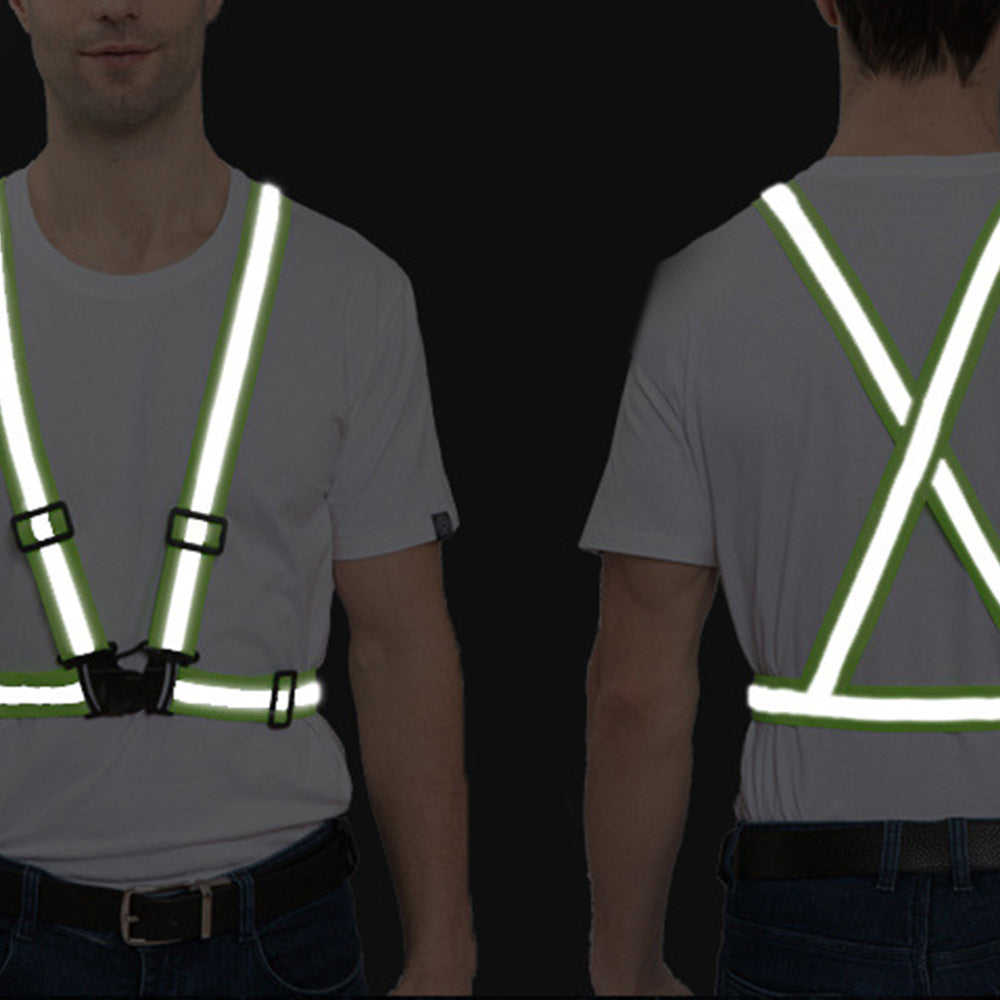 4Pcs Reflective Adjustable Security Vests with 4 Arm Bands for Running