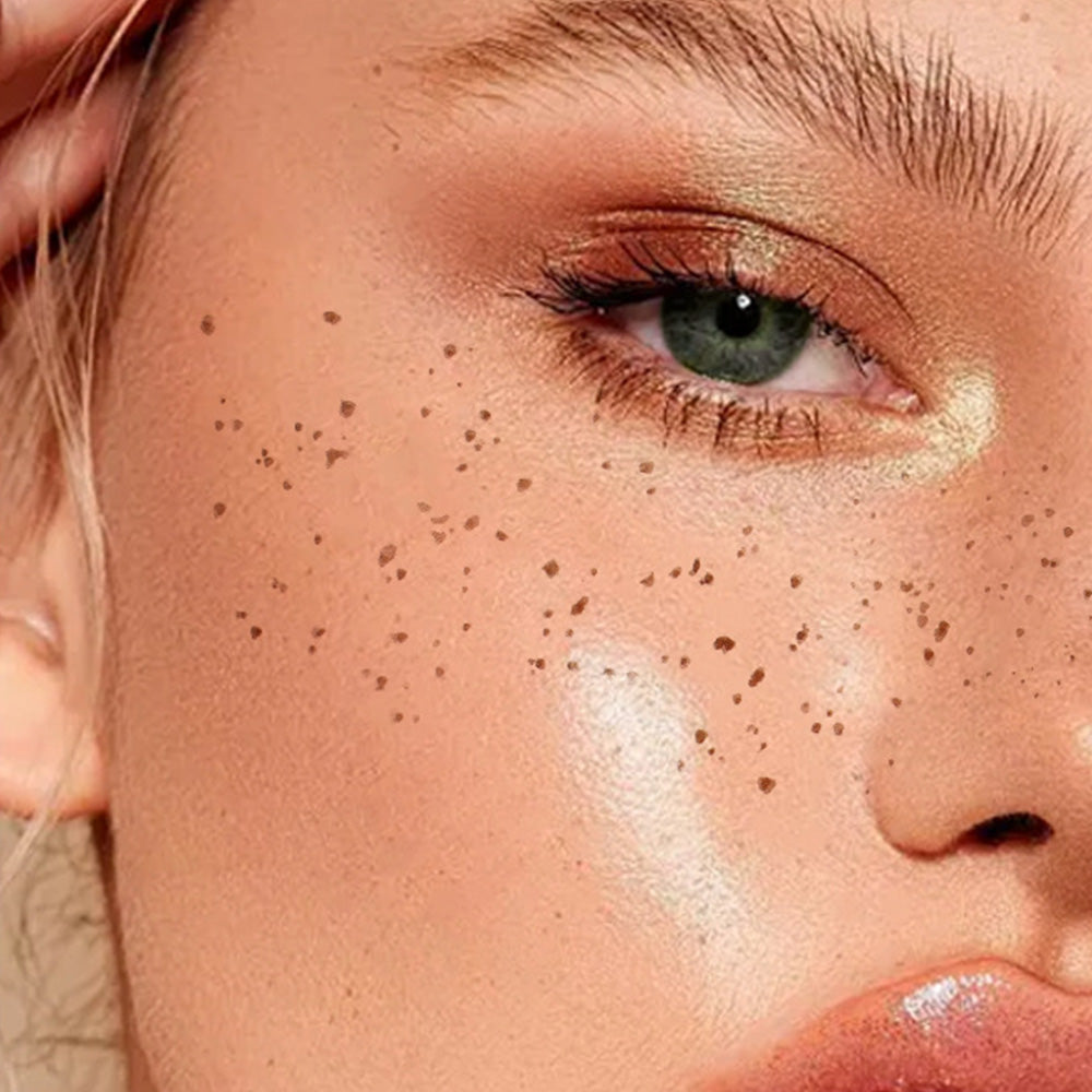 6 PCS Glitter Freckles Face Tattoo Water Resistant Sweat Resistant Gold Transfer Stickers for Party