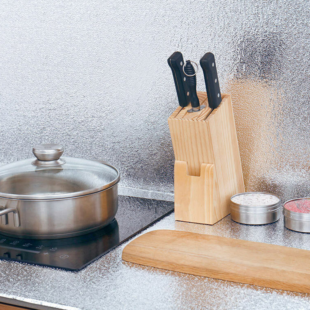 5m Self Adhesive PVC Aluminum Foil Kitchen Oil and Water Resistant Liner-Style 1