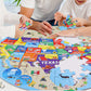 2Pcs Round World Map Geography Puzzle Jigsaw for Kids