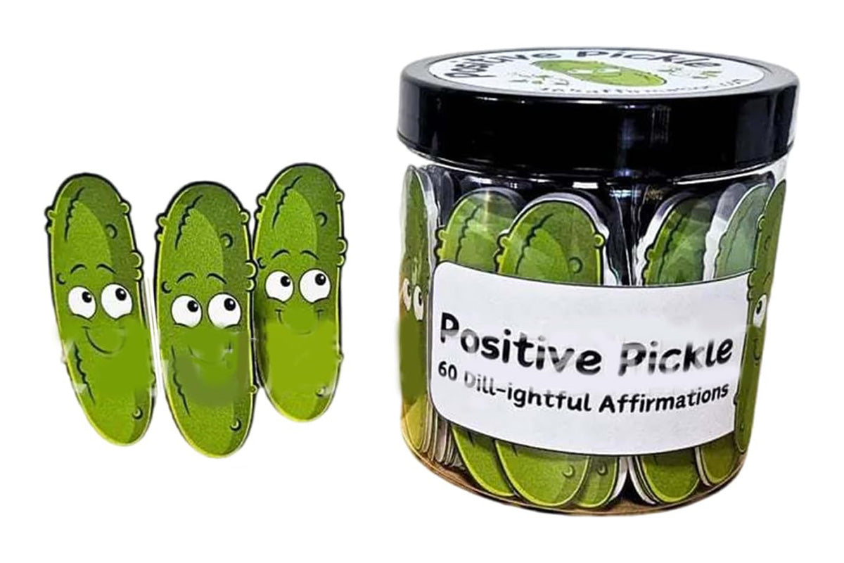 60PCS Positive Pickles Affirmation Cards Jar Motivational Gift for Women and Teens