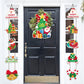 Christmas Porch Sign with Couplets Xmas Door Banner Wall Hanging Party Decoration