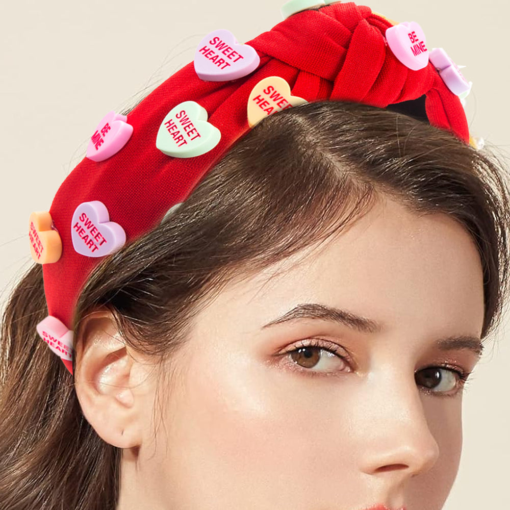 Love Heart Wide Knot Headbands for Women and Girls