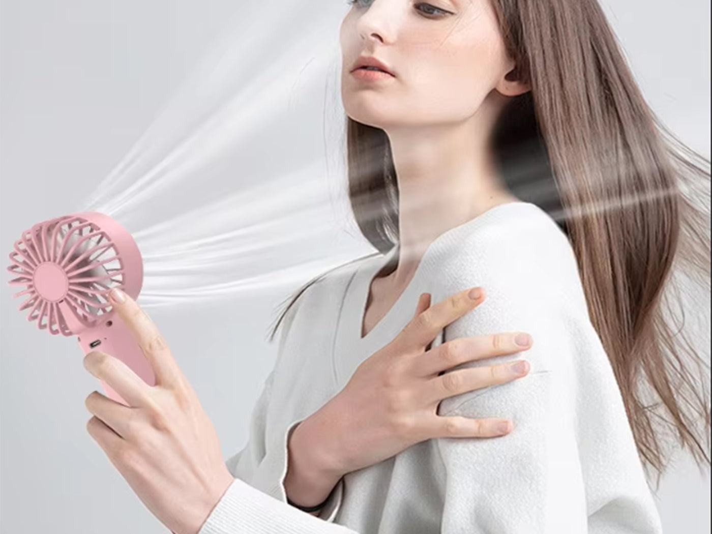 500mAh Rechargeable USB Portable Water Mist Handheld Fan