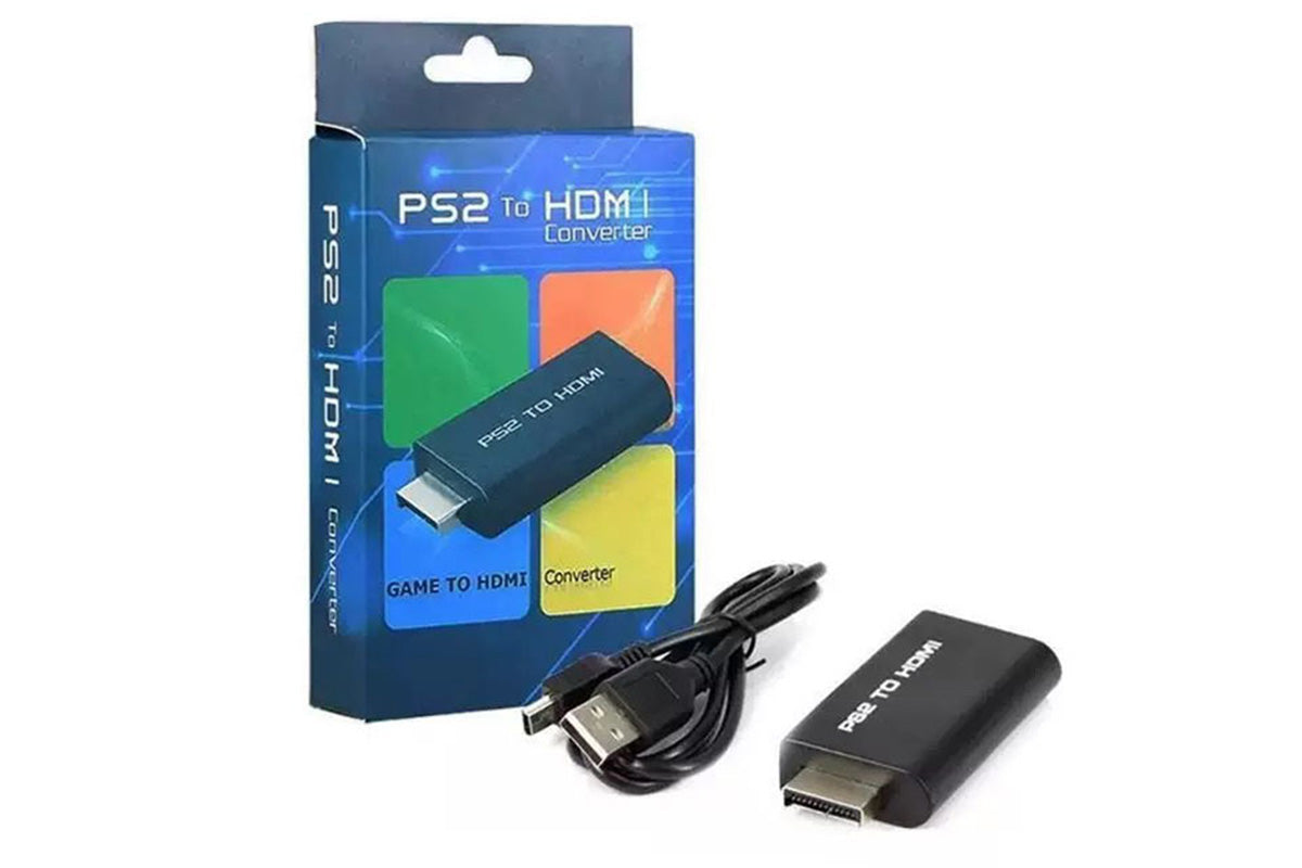 PS2 To HDMI Converter Adapter With USB Power Cable Supports All PS2 Display Modes