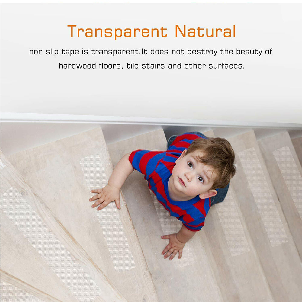 15Pcs Anti Slip Clear Tape Adhesive Stair Mat for Indoor Outdoor