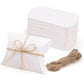 50 Pack Kraft Paper Pillow Gift Boxes with Ribbons for Weddings and Parties