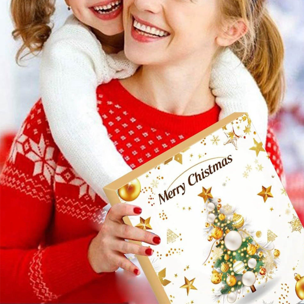 Christmas Jewelry Advent Calendar 24 Days Necklace Bracelet Earrings Countdown Calendar