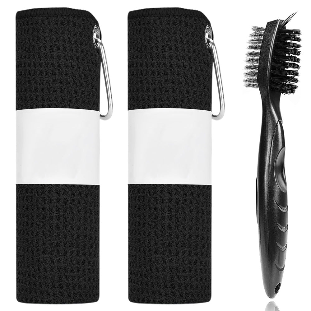 Premium Fishing Golf Towel Set - Super Absorbent Microfiber with Cleaning Brush