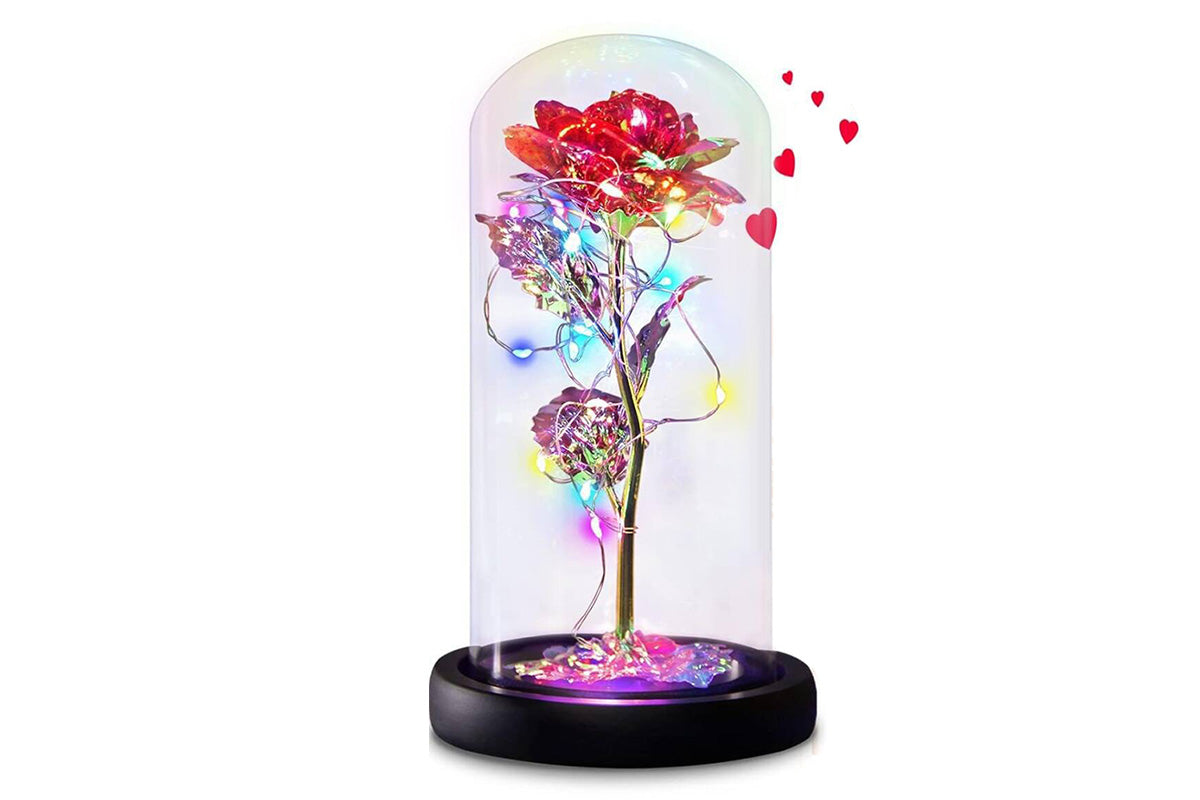 Eternal Rose Night Light in Glass Dome with LED