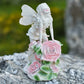 Solar Powered Angel Figurine Waterproof Resin Statue Light