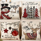 Set of 4 Christmas Pillow Covers Decorative Throw Pillow Covers for Sofa
