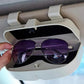 Car Sunglasses Card Storage Box with Clip for Auto Visor