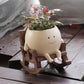 Smiley Face Resin Rocking Chair Pot for Indoor Outdoor Plants