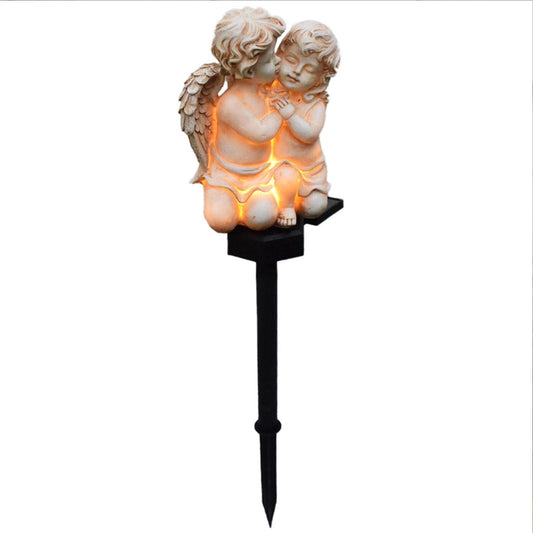 Solar Powered Garden Stake Angel LED Light for Yard Path Walkway-Couple Angel