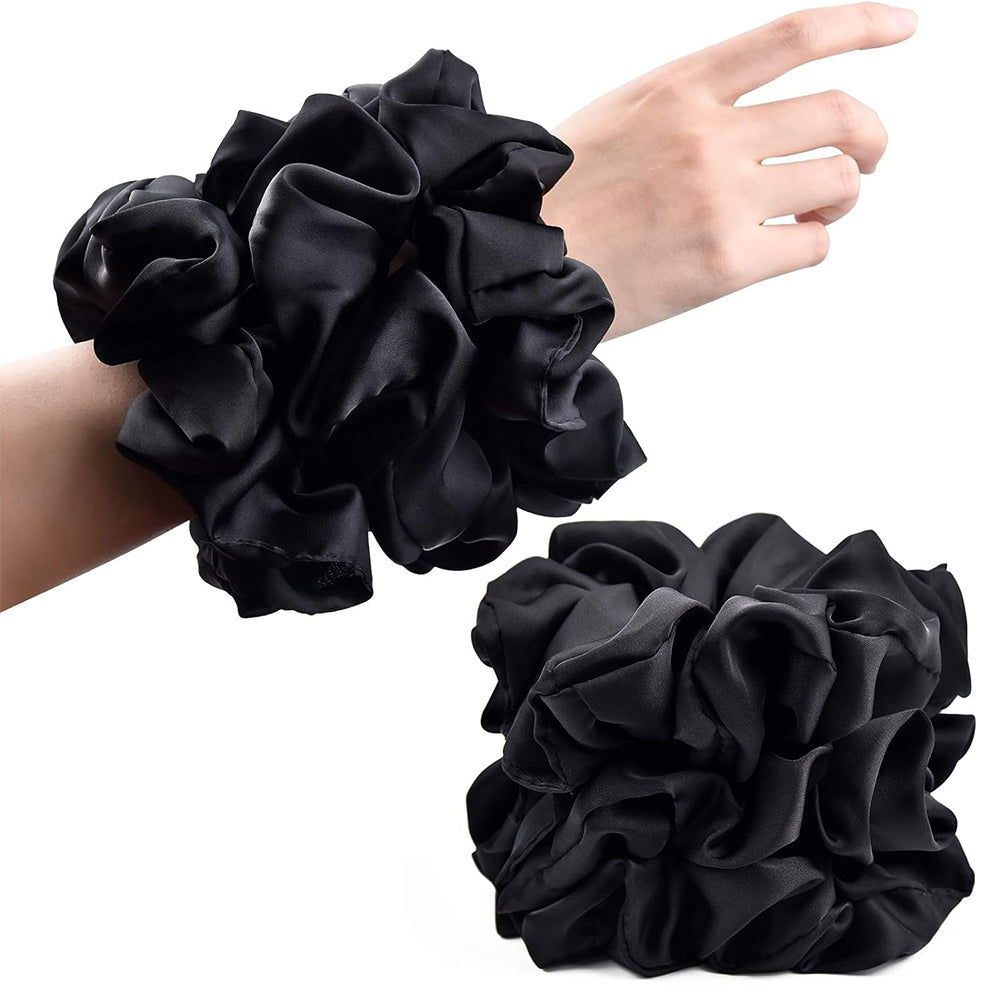 6Pcs Satin Scrunchies for Women Large Hair Scrunchy Thick Elastic Hair Ties Hair Bands Ponytail Holders
