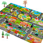 Floor Play Mat Rug Traffic Road Signs Car Track City Carpet Toy with 10 Trees