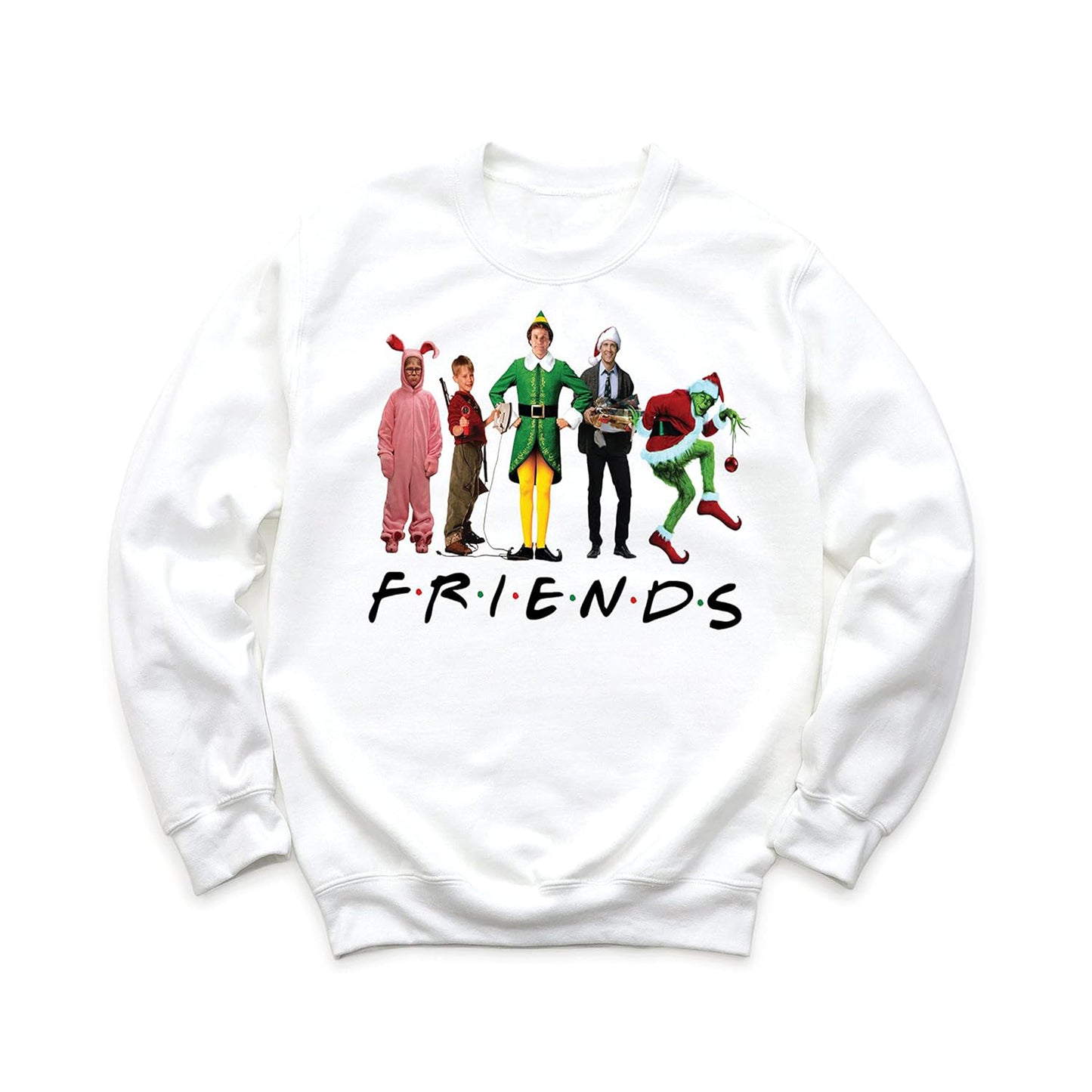 Women's Christmas Movie Characters Friends Inspired Print Jumper