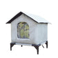 Cat House Indoor Outdoor Water Resistant Insulated Shelter for Small to Medium Cats-Grey