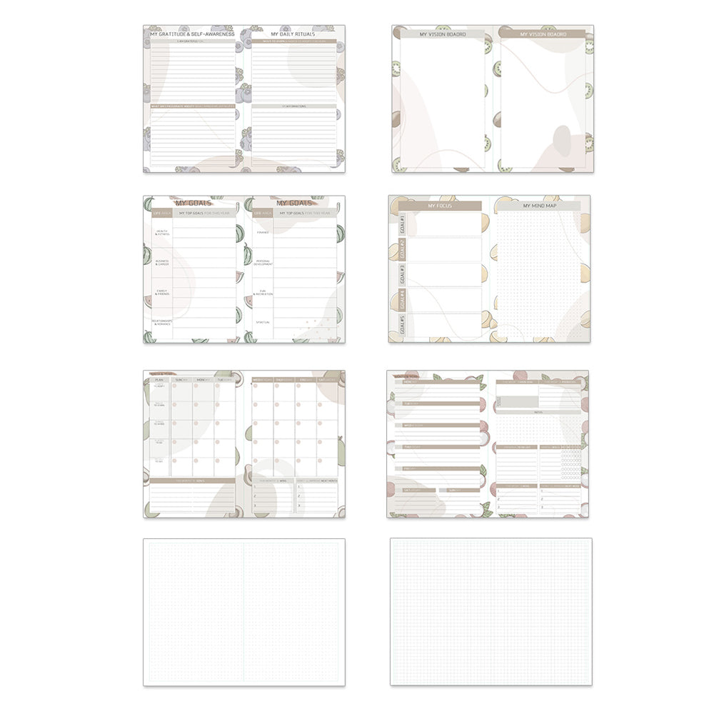 2024 Weekly Monthly A5 Planner with Tabs and Inner Pocket